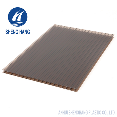 UL94 V0 6mm 10mm برونزية Twinwall لوح بولي كربونات ملون