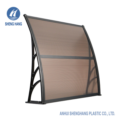 ISO9001 Sunshield Polycarbonate Front Door Canopy Cover فناء المظلة Uvproof