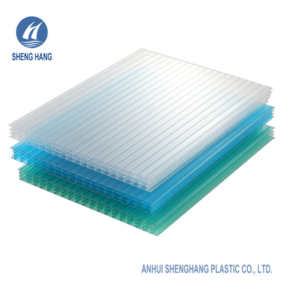 14mm Multiwall Polycarbonate Sheets أربعة جدار 2100 * 3000mm 80um حماية من الأشعة فوق البنفسجية